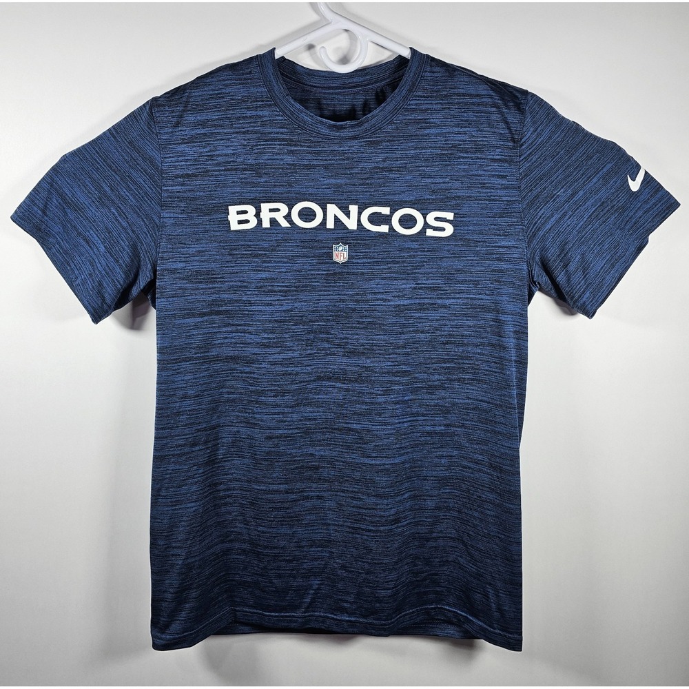 Nike Men's L Large Denver Broncos Dri-Fit Blue Heather NFL T-Shirt
